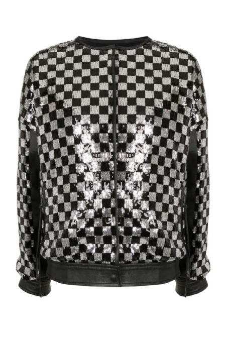 Leather Fleet Jacket I Black-White