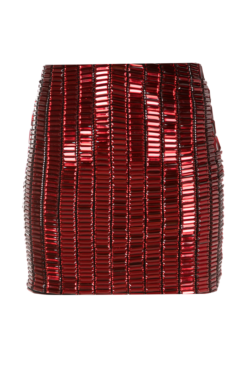 Fayaz I Embroidered Skirt Rouge - Black