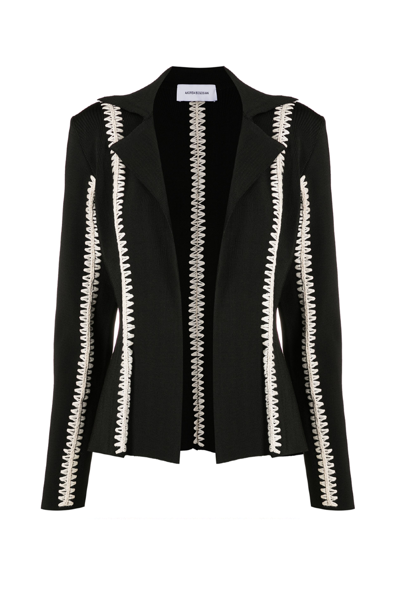 Franka Knit Blazer I  Black-Off White