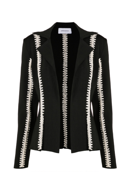 Franka Knit Blazer I  Black-Off White