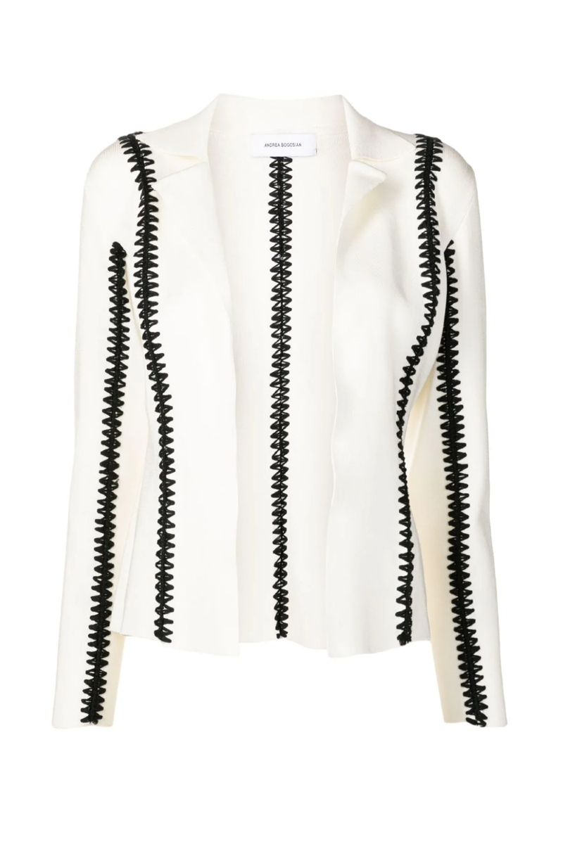 Franka Knit Blazer I  Off White-Black 