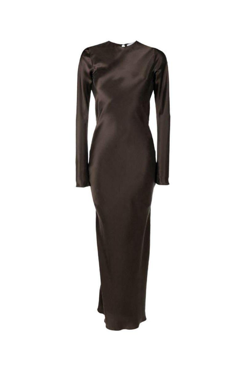 Funz Silk Dress I Dark Brown