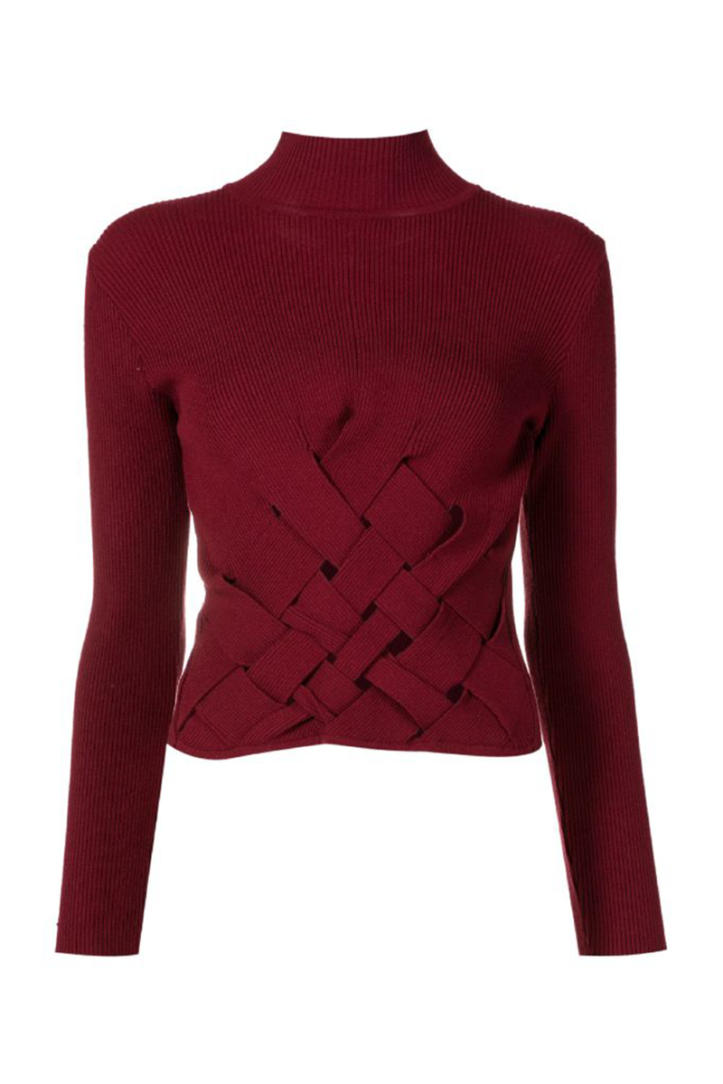 Frankines Knit Blouse I Wine
