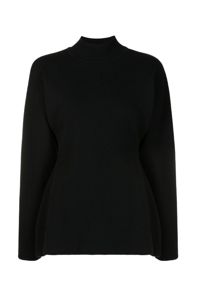 Flat Knit Blouse I Black