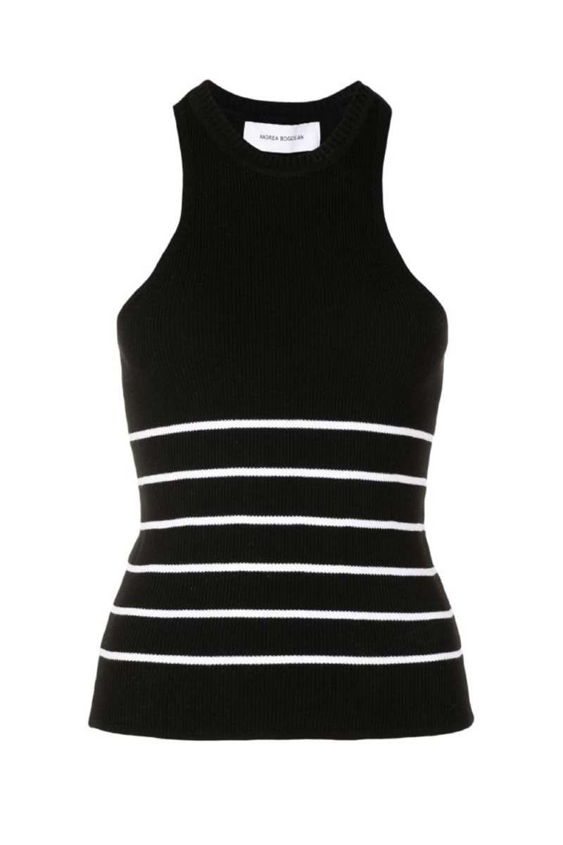 Fezune Knit Tank Top I  Black-Off White