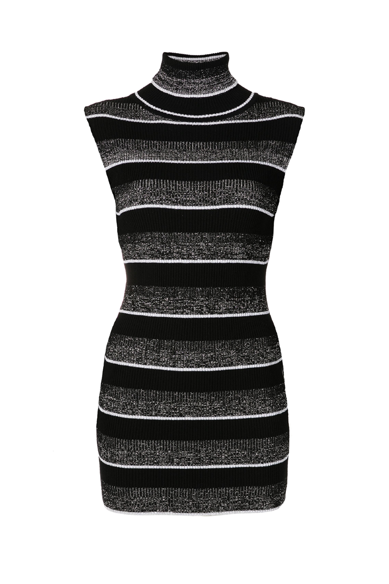Franty I Knit Tank Top  Black-Off White
