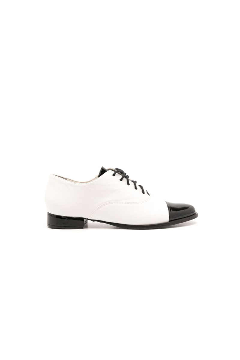 Folk Leather Shoe I  Off White-Black 
