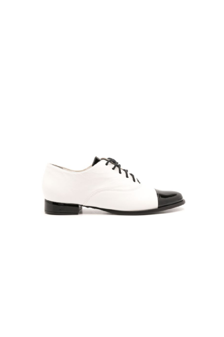 Folk Leather Shoe I  Off White-Black 