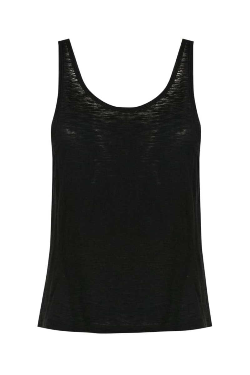 Fine Knit Tank Top I Black