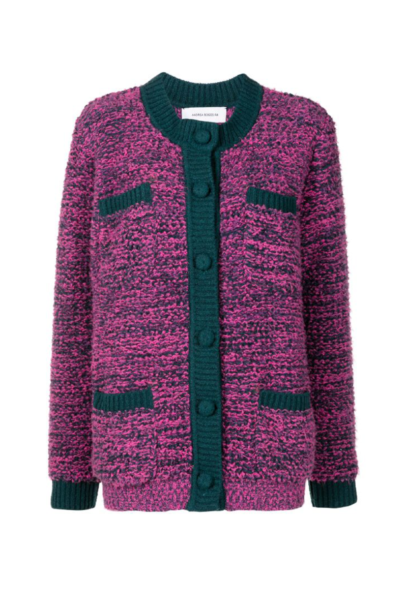 Flowe Knit Cardigan I Berry