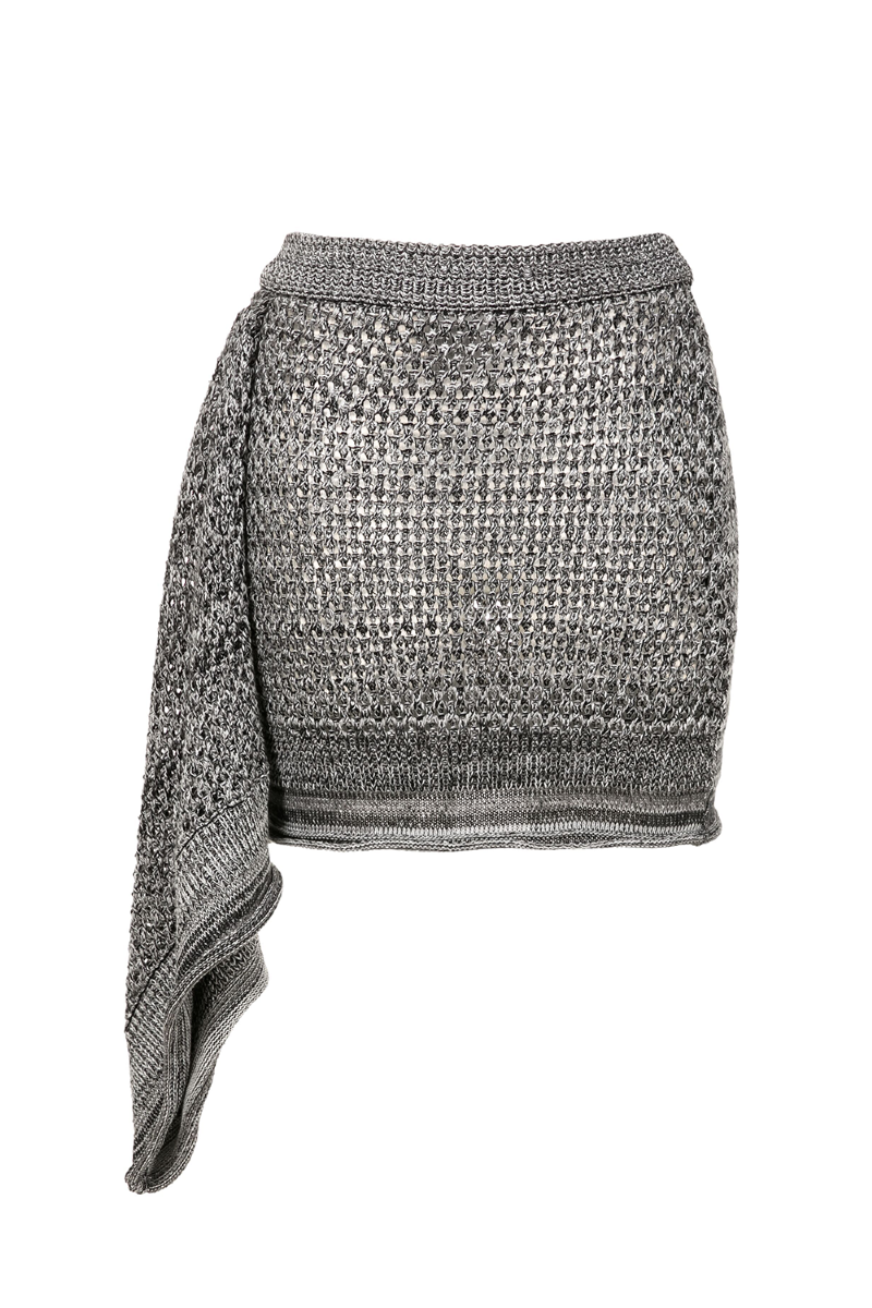 Forresti Knit Skirt I  Black-Off White