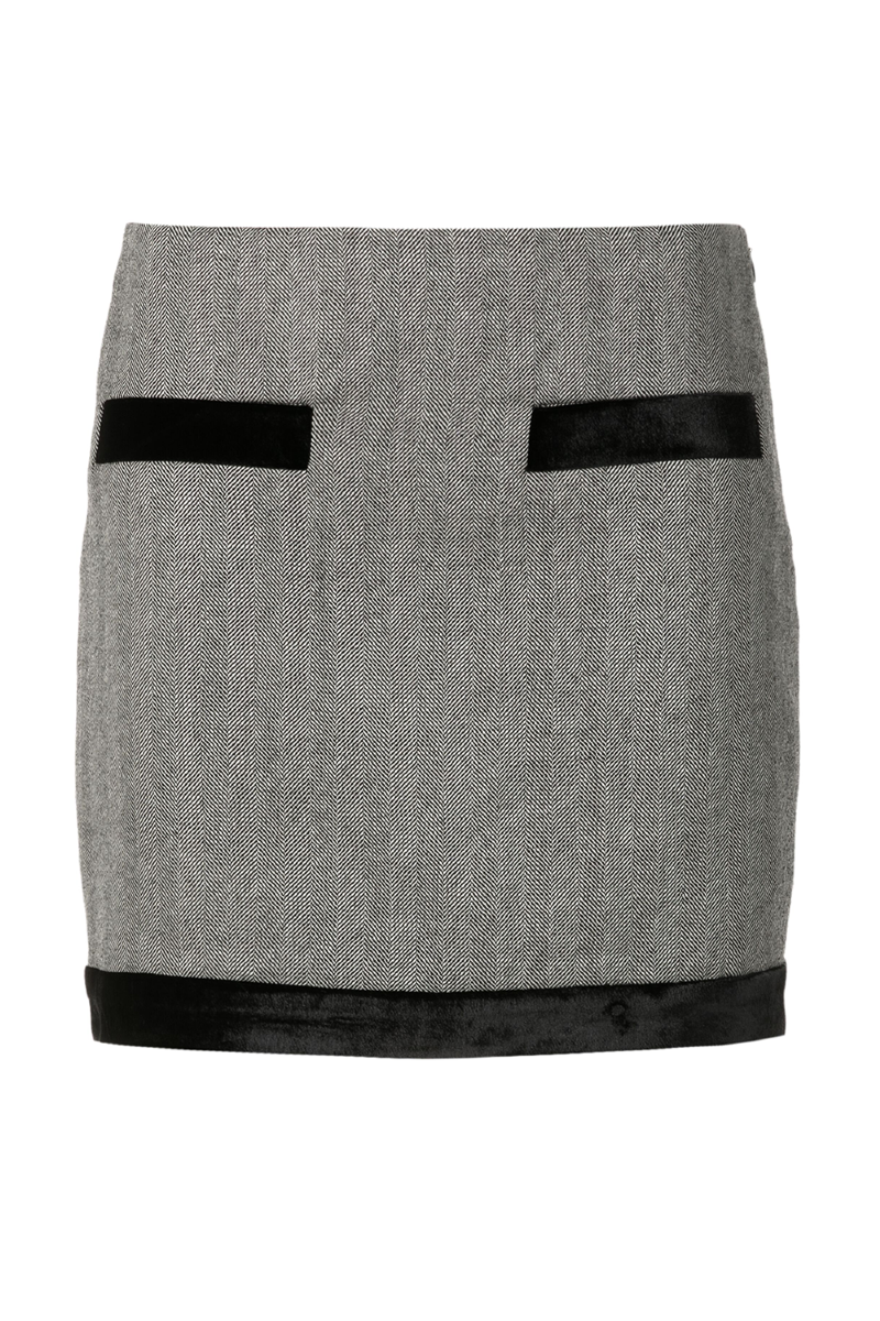 Fovare Tailored Skirt I  Black-Off White
