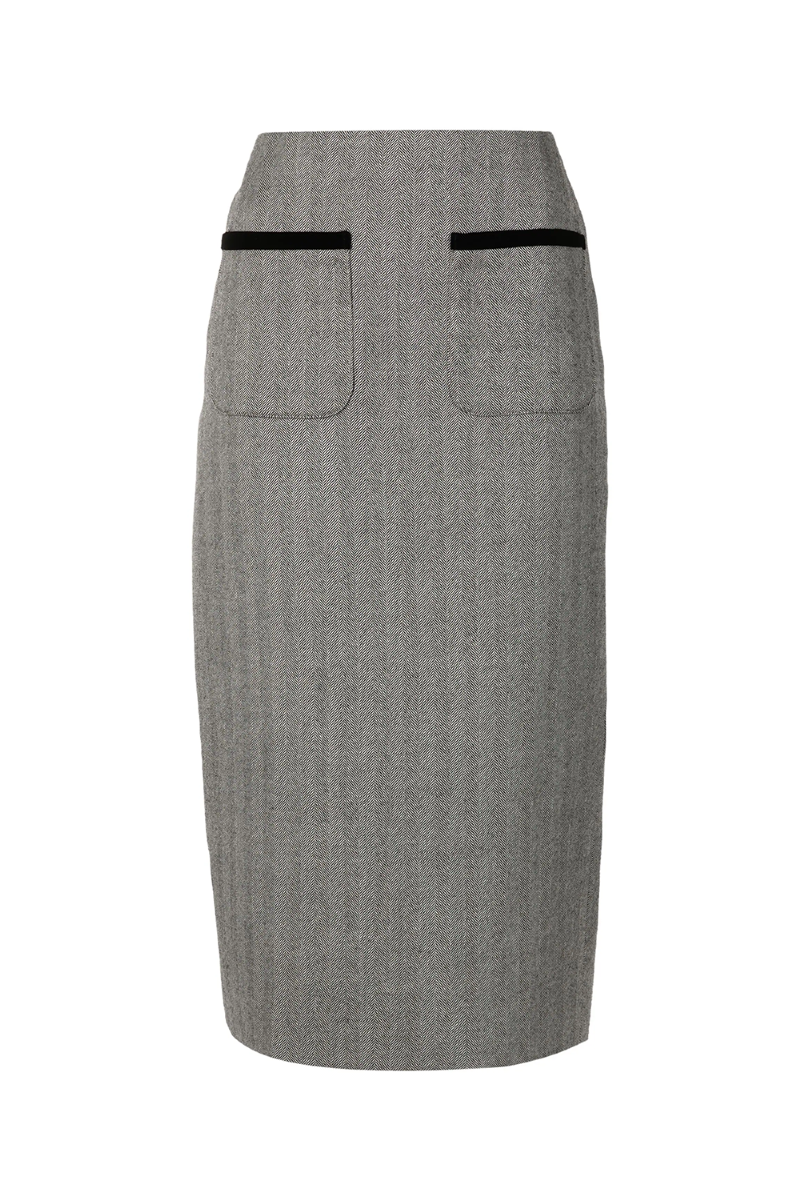 Phoenix Tailored Skirt I  Black-Off White