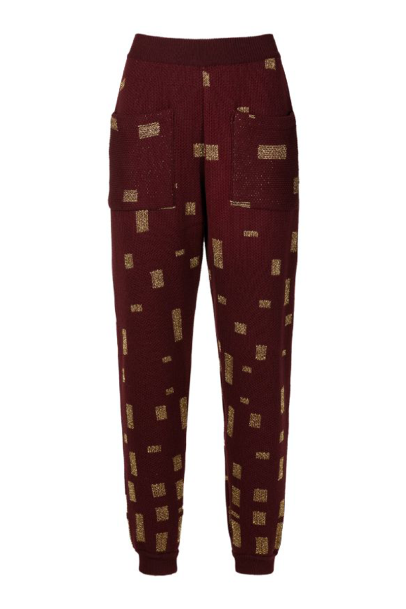 Frazen Knit Pants I Wine-Gold