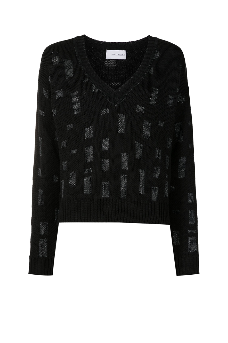 Fiazan Knit Blouse I Black-Carbon