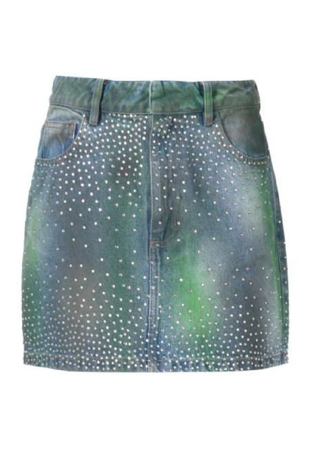Fay I Denim Skirt Washed Army