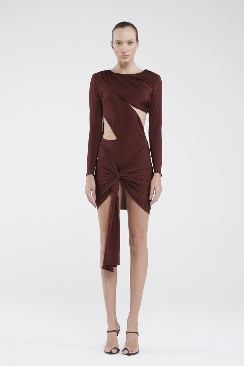 Florine Knit Dress I Dark Brown