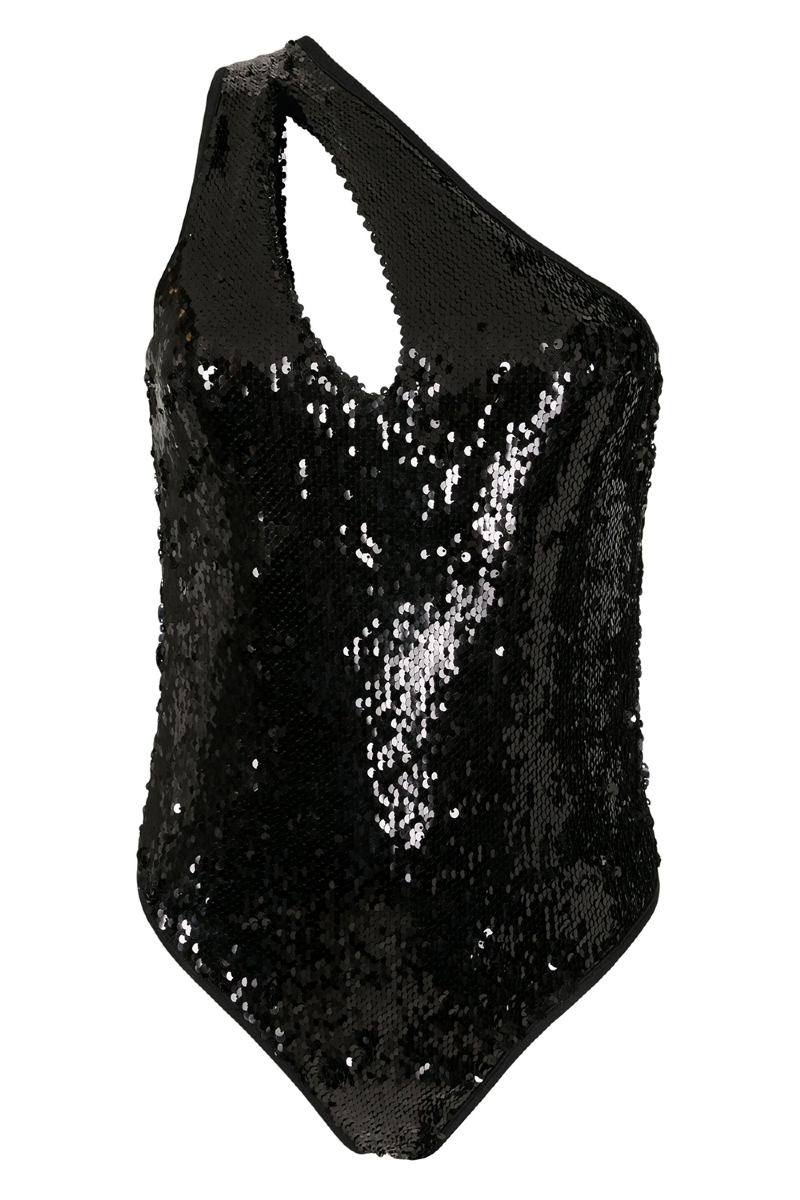 Fiorenza Sequin Bodysuit I Black