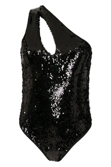 Fiorenza Sequin Bodysuit I Black