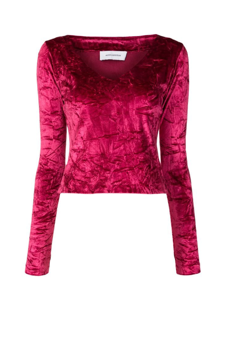 Flossy Velvet Blouse I Wine