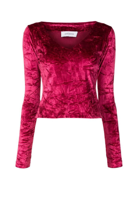 Flossy Velvet Blouse I Wine