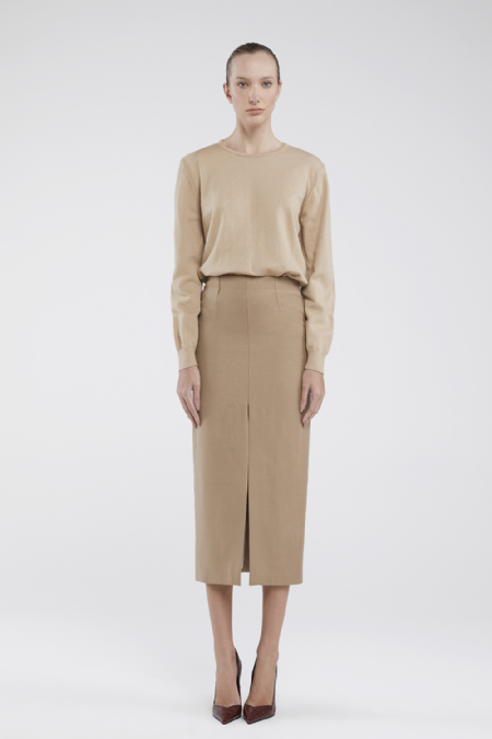 Faelina Knit Blouse I  Beige 