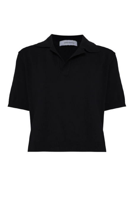 Grain Knit Blouse I Black