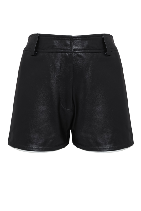 Glib Leather Shorts Black