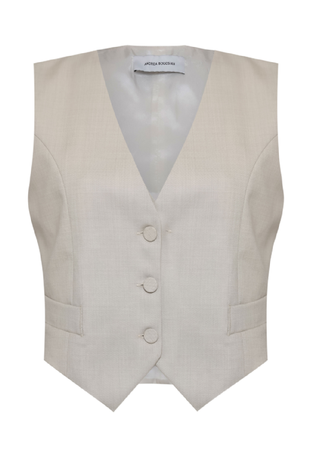 Gala Wool Vest I Etoupe