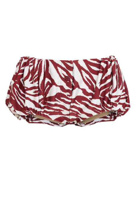 Gup Mesh Hot Pants Wine-Off White