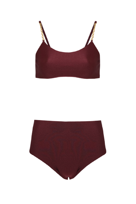 Gold Mesh Bikini Bordeaux