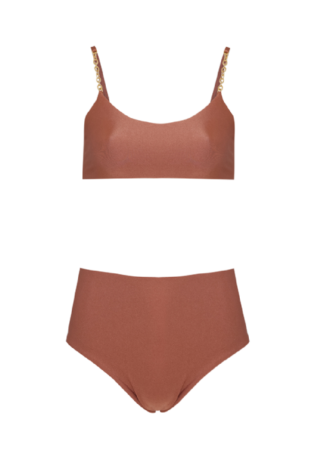 Gold Mesh Bikini Mocha
