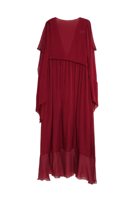 Glamy Silk Dress I Bordeaux