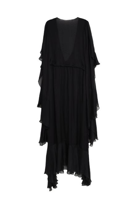 Glamy Silk Dress I Black