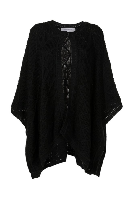 Iuvia Knitted Poncho Black