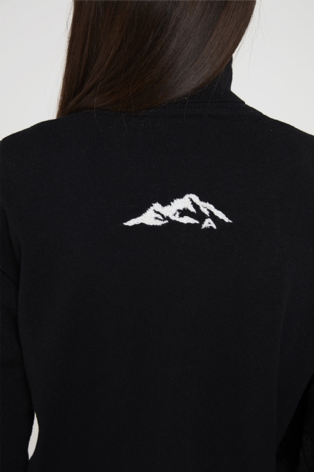 Ivara Knit Blouse  Black-Off White