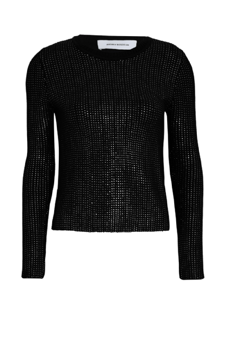 Ielizie Rhinestone Blouse Black