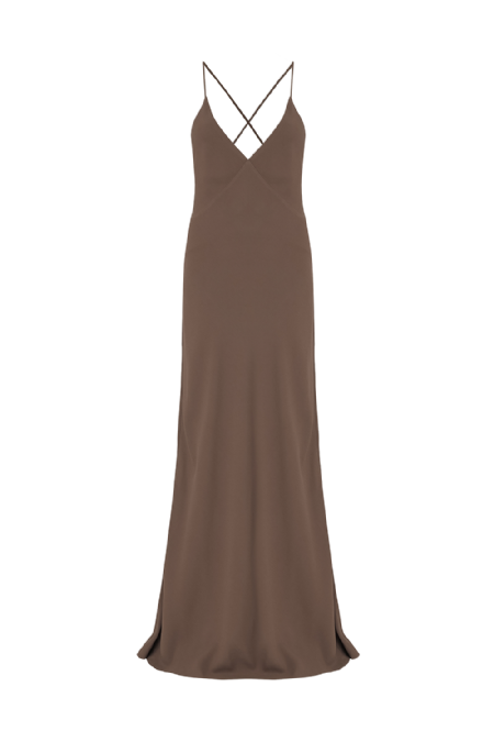 Ielle Crepe Dress Nut Brown