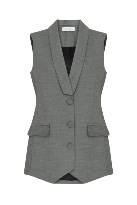 Iton Wool Vest  Stone 