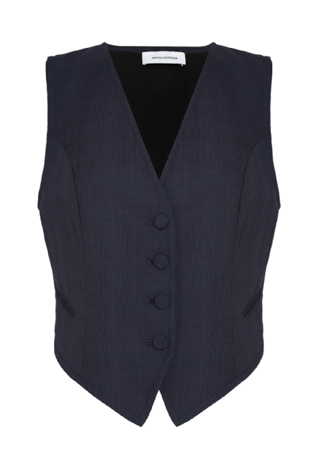 Iarela Wool Vest  Navy-Wine