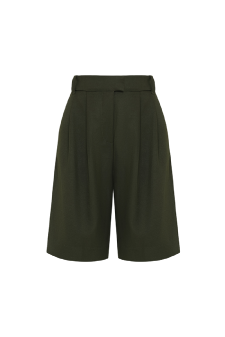 Irdila Wool Bermuda Shorts Moss Green