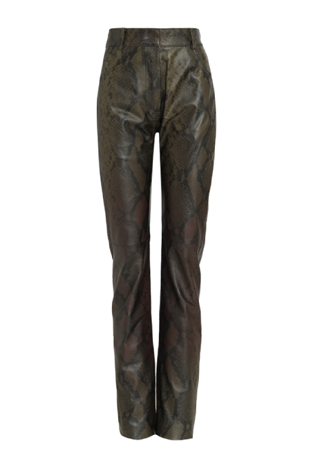 Idalme Leather Pants Deep Brown - Olive
