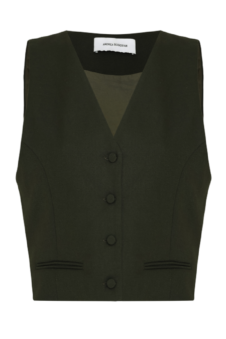Ifadua Wool Vest Moss Green