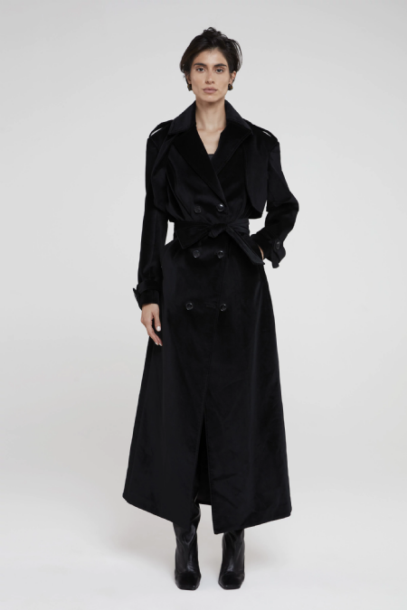 Isa Velvet Coat Black