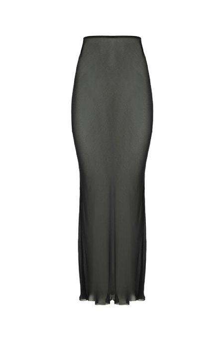 Iona Silk Skirt Black