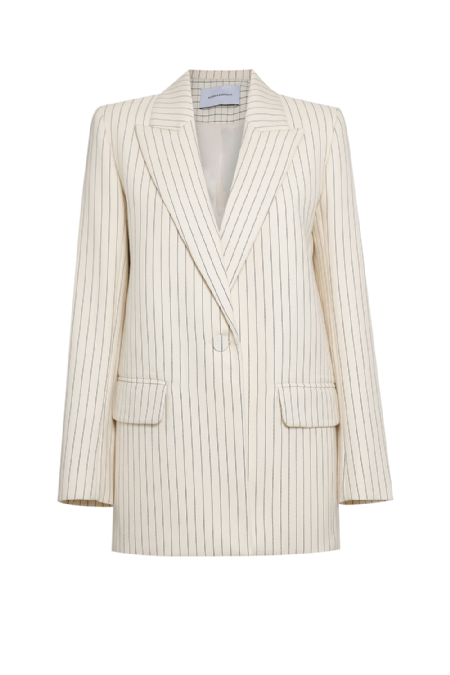 Igwen Wool Blazer  Off White-Black 
