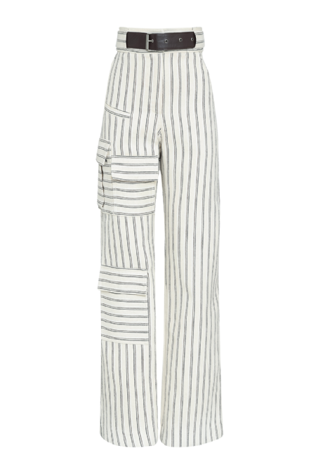 Ifal Jacquard Pants Ecru - Black - Brown