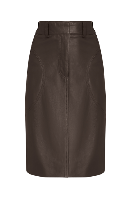 Ilana Leather Skirt Deep Brown