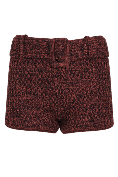 Joa Knit Shorts Wine-Black-Terre