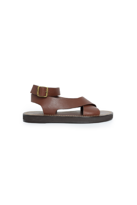 Jiana Leather Sandal Dark Brown